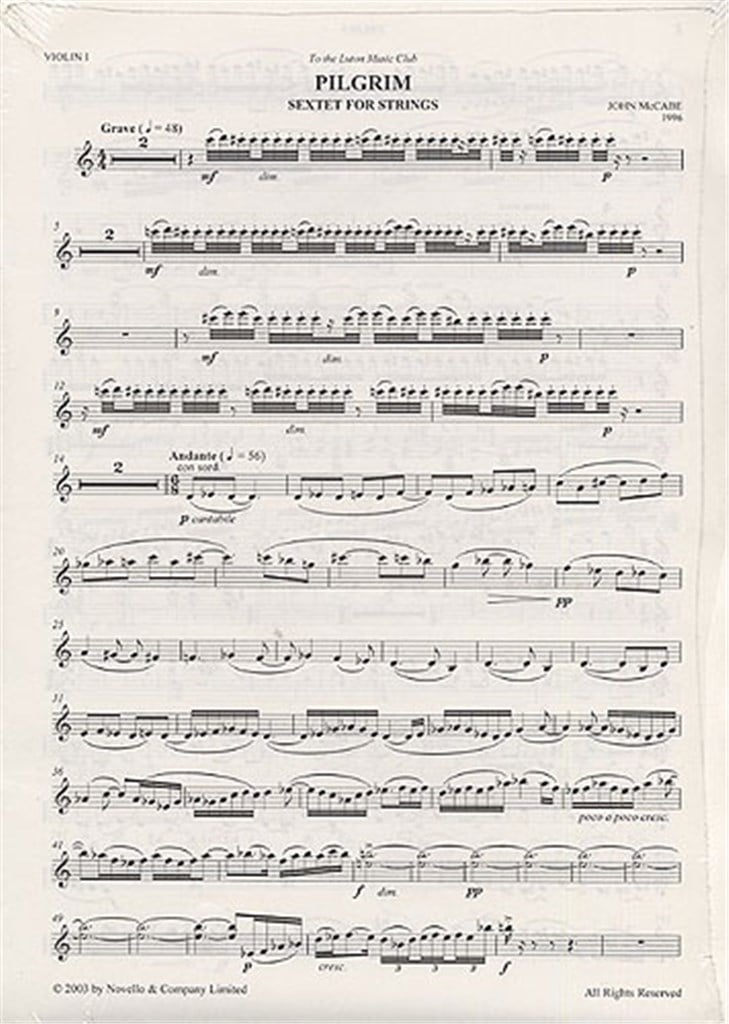 Pilgrim Sextet For Strings (Parts)